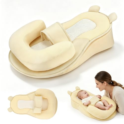 Mom Feeding Support Baby Breastfeeding Bottle Feeding Pillow Adjustable | Anti Reflux Wedge Pillow for Spit-Up Reduction, Bottle Feeding Detachable Pillow for Newborn 0-12 Months