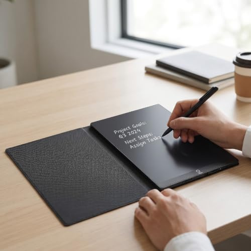 Goshyda Tablette D'écriture LCD 9,5 Pouces, Carnet D'écriture électronique avec Stylo et étui de Protection, Bloc de Dessin Effaçable pour Prise de Notes et Croquis