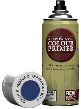 The Army Painter, Colour Primer Ultramarine Blue, 400 ml Grundierung Spray Blau - Acryllack Spray für Fantasy Modellbau Wargames Tabletop Figuren, Warhammer & Dnd Miniatures