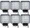 Leetop 6 x 48 W LED-Scheinwerfer, Arbeits- und Rückfahrscheinwerfer, 12 V / 24 V, Flutlicht-Reflektor, Arbeitslicht, SUV, UTV, ATV, Offroad-Arbeitsscheinwerfer, Zusatzscheinwerfer