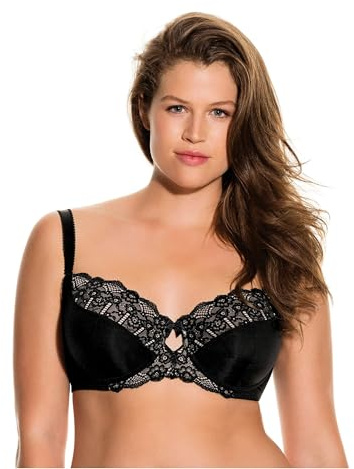 Dorina Celine - Soutien-Gorge avec Armatures pour Femme, Non Rembourré, Bonnets Moulés avec Dentelle Florale, Bretelles Réglables en Picot, Doublure en Mesh de Soutien