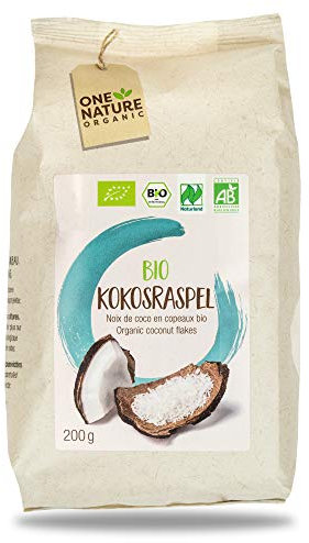 ONE NATURE organic BIO Kokosraspel, 6er Pack (6 x 200 g)