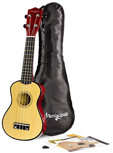 Martin Smith Soprano Ukulele with Ukulele Bag & Chord Book - Natural