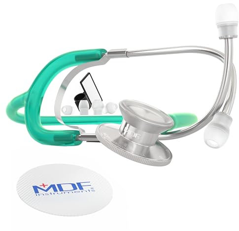 MDF Dual Head Fonendoscopio ligero de doble cabeza - Garantía de por vida & Programa-piezas-gratuitas-de-por-vida - Verde Translúcido (MDF747-IAN)