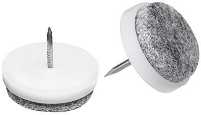 Metafranc Filz-Gleiter Ø 20 mm - Mit Nagel - weiß - 20 Stück - Effektiver Schutz Ihrer Möbel & Stühle / Möbelgleiter-Set für empfindliche Böden / Stuhlgleiter / Bodengleiter / 644026