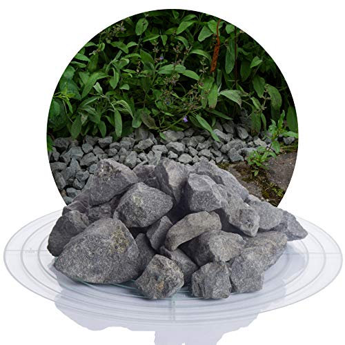 Schicker Mineral Basalt Ziersplitt anthrazit 16-32 mm 25 kg, Basaltsplitt aus Deutschland in verschiedenen Größen von 2-56 mm, Basaltbruch farbechter Naturstein ideal zur Garten-, Hof- & Weggestaltung