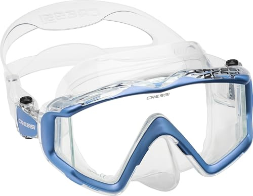 Cressi Liberty Triside 3-Lens Masks, Clear/Sapphire