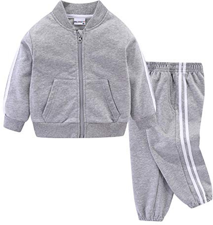 Mud Kingdom Little Boys Jogger Set Långärmad Casual Ytterkläder, Vardaglig grå, 24 månader
