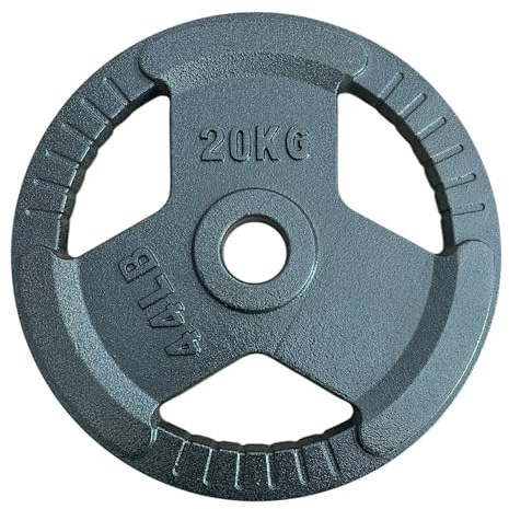 Chase Fitness 20KG Tri Grip Cast Iron 2 Olympic Weight Plate Discs 1.25-25kg (20kg x 1)