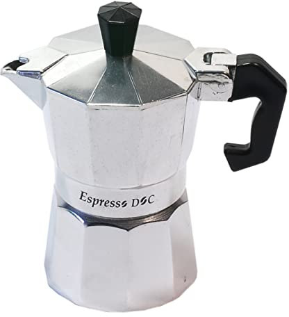 CUCUBA Caffettiera Espresso DOC 1 Tazza in Alluminio. Idea Regalo