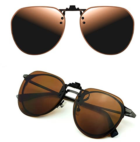 CREYESTAL Polarisiert Sonnenbrillen Aufsatz Brille, Sonnenbrille Clip, Anhebbar und Ultraleicht, Herren, Damen 100% UV400