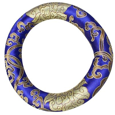 Buddhistische Klangschalen Plattform Blau aus Seide und Baumwolle