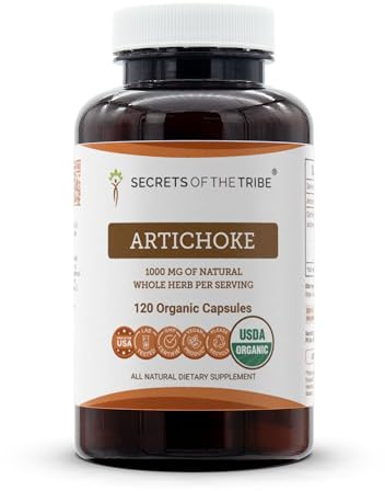 Secrets of the Tribe Artichoke USDA Organic Capsules | Certified Organic Vegetarian Capsules, Herbal Dietary Supplement | Cynara scolymus Dried Leaf (120 Count)