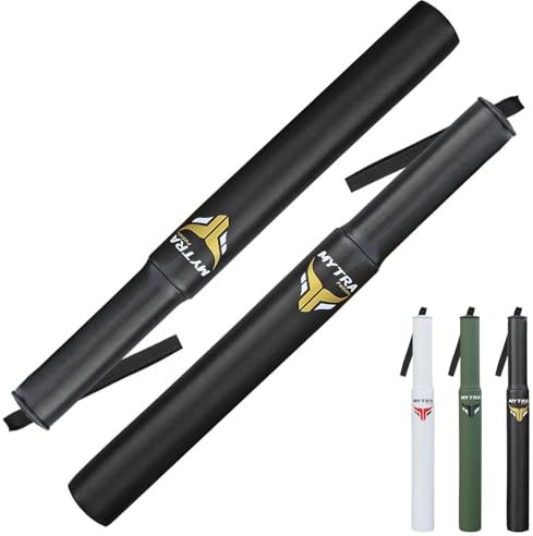 Mytra Fusion Bastones Entrenamiento Boxeo — Bastones Entrenamiento para Entrenadores para Artes Marciales, MMA & Muay Thai, Bastones de Golpeo para Velocidad, Enfoque y Precisión (Par) (Negro)