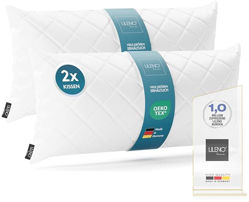 LILENO HOME 2er Set Kissenfüllung 40 x 80 cm - 95°C waschbares Innenkissen geeignet für Allergiker - Polyester Kisseninlet als Couchkissen, Sofa Kissen, Cocktailkissen und Kopfkissen