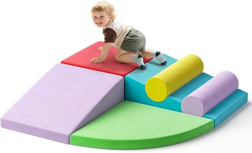 STYPLZ 6p – Coperture in tessuto per mattoncini da arrampicata, mattoncini da arrampicata in schiuma per bambini piccoli, morbido tessuto soffice, schiuma altamente elastica/sostitutiva, set di gioco