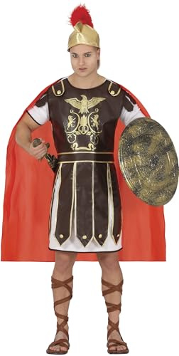 FIESTAS GUIRCA | Disfraz de Centurión Romano Adulto (54-56/XL) - Capa, Casco, Chaleco, Cinturón y Túnica - Disfraces de Romanos y Griegos para Halloween, Carnaval y Fiestas de Disfraces - Hombre