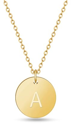 GD GOOD.designs Collares para mujer con colgante iniciale A oro I Collar letra - Longitud 40+5 cm - Cadena chapada en Oro 18k