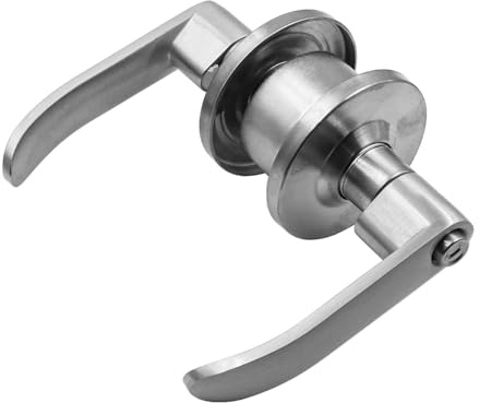 ZONADAH Zinc Alloy Lever Entrance Lock, Latch 60mm, Security Door Lock with Keys Safe Lockset Exterior Door Handle Knob for Home Bedroom, Bathroom-Silver