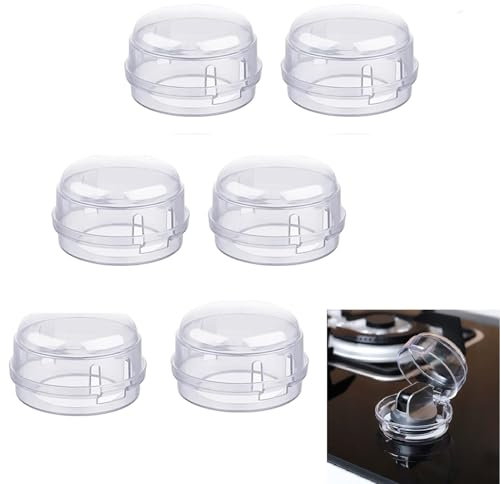 XINYOUZEFA 6 Stück Herdknopf Kindersicherung, Herdschutz Kinder Herdknöpfe, Kindersicherung Herd Drehknöpfe, Cooker Switch Protection, Montage Ohne Knopf Demontage, für Backofen und Herd