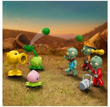 Zombies and Plants Blocks Game Figures Set of 4 Zombies and Plants for Above 16