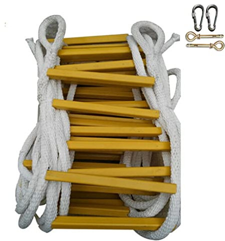 Escalera de Emergencia Plegable para Incendios, Escalera de Cuerda de Rescate, Auto-Rescate, Salvamento, Escalada en Roca, 25 m/82 pies (20 m/65,6 pies)