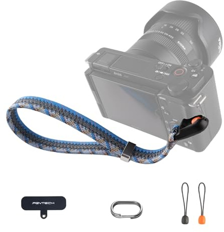 PGYTECH Cinturino da polso sottile per fotocamera, regolabile, a sgancio rapido, compatibile con fotocamere istantanee compatte mirrorless, cinghia da polso per fotocamera per smartphone Sony/Canon