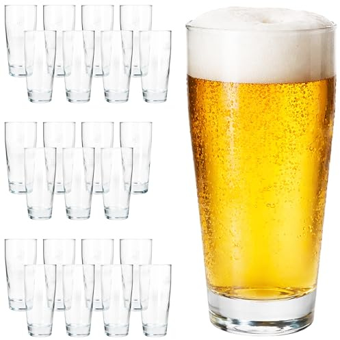 MamboCat Set di 24 bicchieri Willibecher da 0,2 l, calibrati, bicchieri da birra in vetro trasparente con tacchino, bicchieri per birra, acqua, cocktail e bevande morbide, ideali per ristoranti, bar e