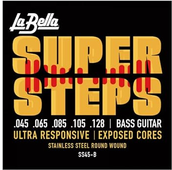 Labella SS40 Super-Steps-Serie, Saitensatz für Bassgitarre Extra Light 45/128
