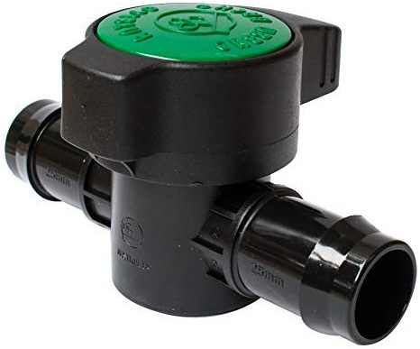 Pisces 25mm (1 Inch) 2 Way Flow Tap for Pond or Garden Hose Pipe Inline Barbed Fitting