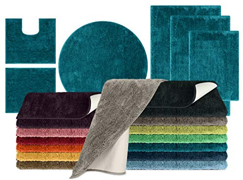 npluseins die extra Streicheleinheit für Ihre Füße in Markenqualität - Mikrofaser Badteppich - erhältlich in 13 modernen Farben und 6 verschiedenen Größen -, Petrol, 60 x 100 cm