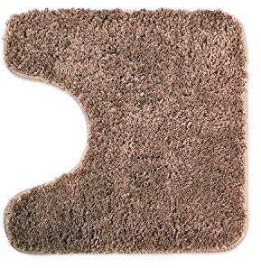 WohnDirect WC-Vorleger mit Ausschnitt 45x45 cm Braun – Badematte für Stand-WC Flauschig & rutschfest, Mikrofaser Badteppich Saugstark, Waschbar & Fußbodenheizung geeignet