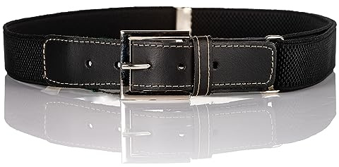 Olata Children’s Elasticated Belt with Buckle and Black Leather Fittings (1-6 Years). Black