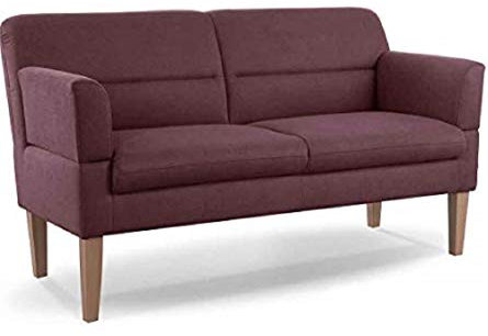 CAVADORE 2,5-Sitzer Küchensofa Kira / Sitzbank für Küche, Esszimmer oder Wohnküche inkl. Armteilverstellung / Leichte Fleckenentfernung dank Soft Clean / 168 x 94 x 81 / Flachgewebe: Weinrot
