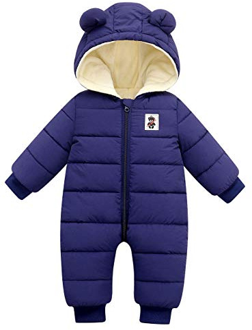 Happy Cherry - Tute da Neve Neonato con Cappuccio Inverno Tuta Inverno Bambino Pagliaccetto Bambini Cappotto Bambina con Maniche Lunghe Giacca da Esterno Imbottita Suit Calda per Sci - 3-6 Mesi