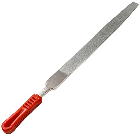 SI FANG Diamant platt fil, 200 mm/8 tum teknisk nålfil för metallarbetsslipning, trä rasp metallfil handslipningsverktyg med gummithandtag, lämplig för smycken, metall, kakel, glassten