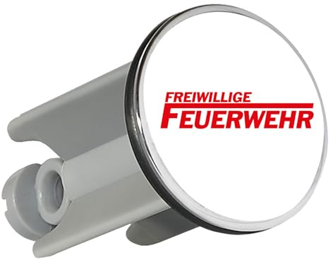 Huuraa Waschbeckenstöpsel Freiwillige Feuerwehr 4cm höhenverstellbar Abflussstopfen Geschenkidee