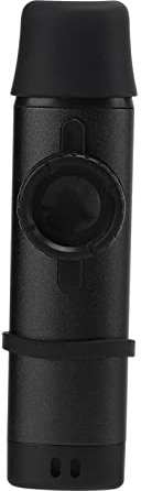 Kazoo Verstellbares Harz-Mundstück Metall-Kazoos-Musikinstrumente mit Lanyard-Flötenmembranen(Schwarz)