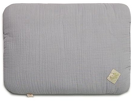 Fun with Mum Baby Kopfkissen Babykissen Kinder Kissen Kinderkopfkissen Babykopfkissen, Baby Kissen, Kopfkissen Kleinkind 100% Baumwolle 20x30 cm - Grey