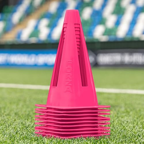 FORZA Flexi-Kegel [10er-Pack] | Extrem langlebige Trainingskegel zur Verbesserung und Abwechslung von Trainingseinheiten in verschiedenen Sportarten (Rosa)