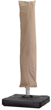 PURPLE LEAF Housses Pour Parasols de Jardin Extérieur 221 x 61 cm, Résistance aux UV avec Bâton, avec Zippé Housse Parasol, Beige