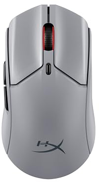 HyperX Pulsefire Haste 2 Pro - Ratón Gaming inalámbrico, RGB, Ultra-Ligero 61g, 4K, batería 90h, 6 Botones ópticos, OMEN Instant Pair, Color Gris