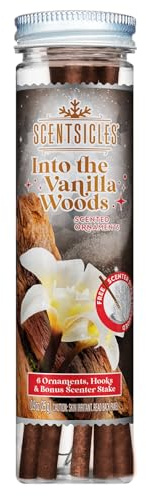 New Scentsicles Into The Vanilla Woods Scented Sticks with Hooks - 1 Bottle (6 Sticks Total)