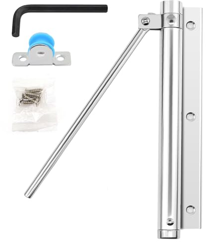 BEASAFY Ferme Porte Automatique, Alliage Aluminium Ferme-porte avec Vis, Réglable Groom Fermeture Porte, Silber Ferme-porte à Ressort pour Bureau Maison Hôtel (Max 40kg)