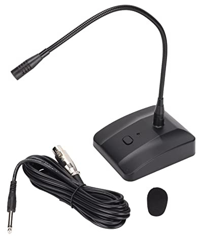 KIMISS Micrófono de Cuello de Cisne de 360 ​​° con Cancelación de ruido: Micrófono de Condensador Omnidireccional con Cable con Reuniones de Cable, Conferencias y Conferencias XLR a 6.35 Mm, y