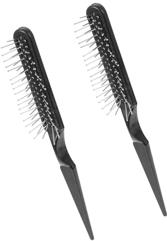 PRETYZOOM Spazzola per Chioma in Acciaio Setole Metalliche Antistatiche 2 Pezzi Pettine per Cotonare e Districare Spazzola per Massaggio del Cuoio Capelluto e Styling Professionale