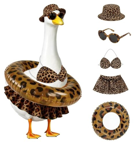 58 Centimeter Verandagås Outfits Leopardbikinidekoration Komplett Med Hatt