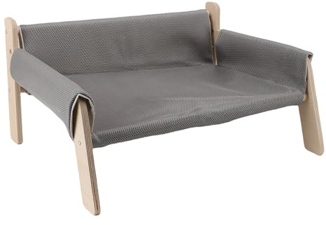 Generic Snygg Förhöjd Kattsoffa Robust Design Avkopplande Säng för Katter Trämaterial 1 St (Grå)