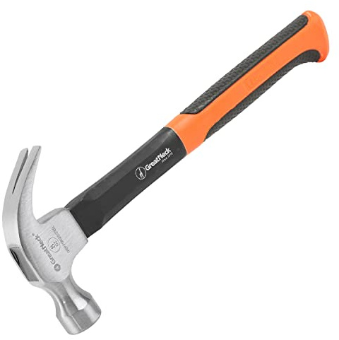 GreatNeck HG8C 8 Oz. Fiberglass Curved Claw Hammer, Small Hammer, Nail Hammer, Hammers Tools, Nail Hammering Tool, 8oz Claw Hammer
