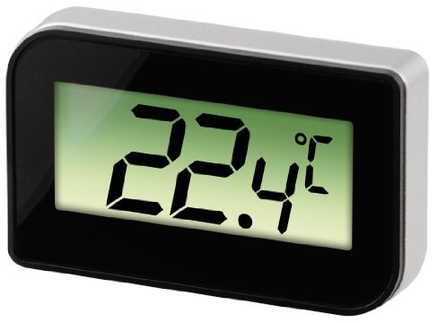 Xavax Digitales Kühlschrankthermometer (zum Aufstellen, Hängen oder magnetischen Anhängen im Kühlschrank, Gefrierschrank, Tiefkühltruhe, min. -30 Grad, max. +70 Grad) Gefrierschrankthermometer schwarz